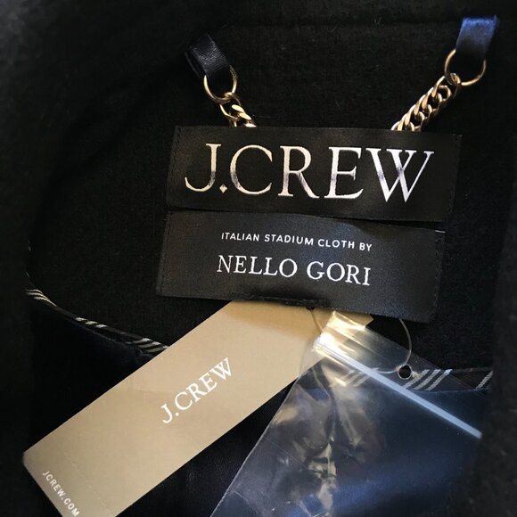NWT JCrew Warwick Top Coat Jacket Womens 0 Black Italian Stadium Cloth Wool NEW - Picture 5 of 12